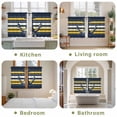 thumbnail image 6 of Nautical Anchor Tier Curtains, Navy Blue Yellow Striped Farmhouse Ombre Light Filtering Kitchen Curtains, 2Pcs Rod Pocket Half Window Treatments Panels for Sink Cafe Cabinet Basement 27.5x45 Inches, 6 of 9