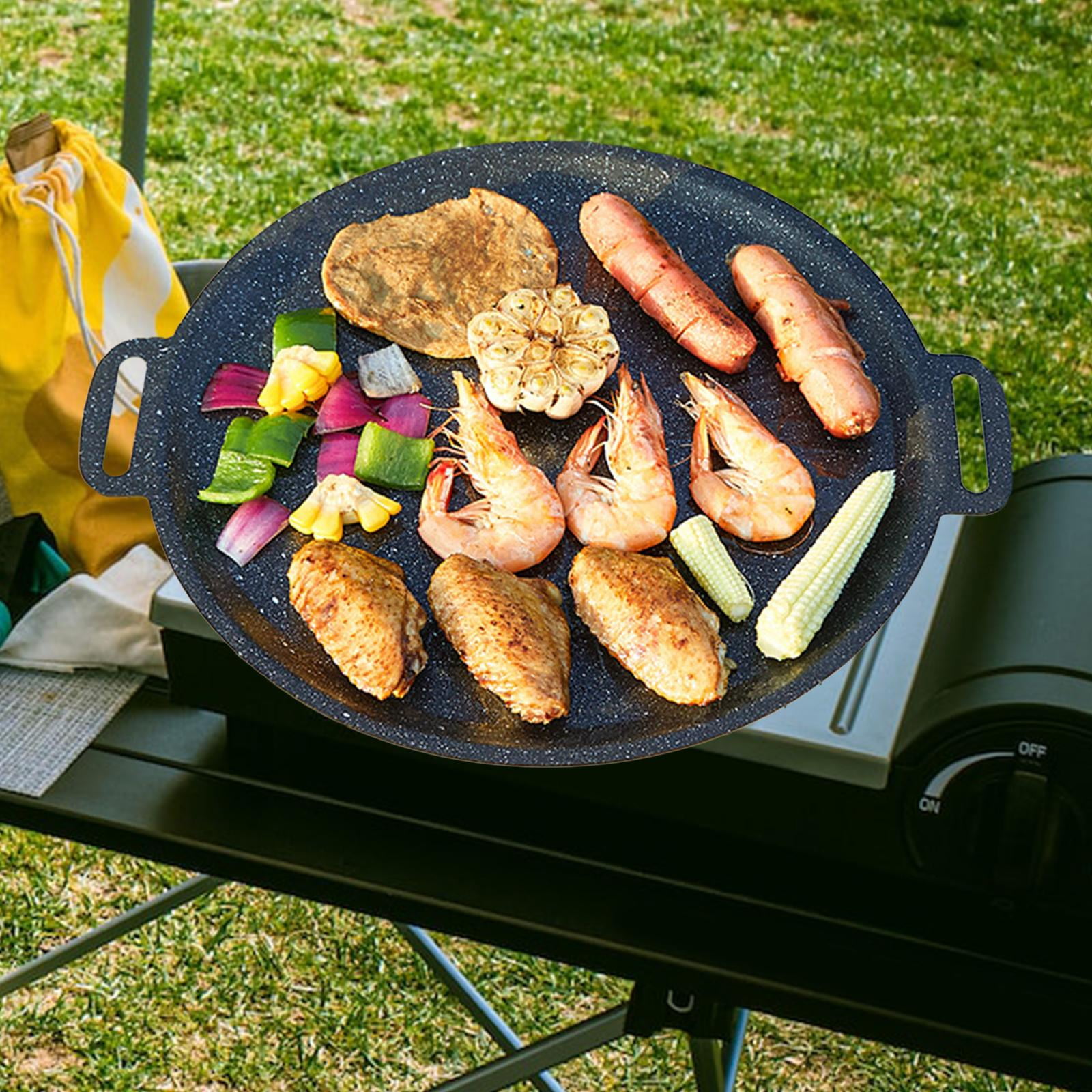 Grilling Pan Nonstick with Handles Round BBQ Griddle for Stove
