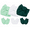 3 Sets White & Tender Green & Deep Green, variant on 3Pcs Infant Hat and Gloves Set Soft Newborn Hats for Girls Knit Baby Hat with Bow No Scratch Mittens 0-3 Months