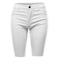 thumbnail image 2 of A2Y Women's Mid Rise Cutoff Fray Hem Bermuda Shorts White S, 2 of 5