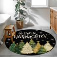 thumbnail image 3 of Small Round Rug 3Ft Washable Non-Slip, Black Christmas Circle Area Rugs for Living Room Bedroom, Xmas Tree Snowflake Farmhouse Indoor Floor Mats Carpet Runner for Home Decor, 3 of 8