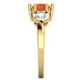thumbnail image 3 of Clara Pucci 14K Yellow Gold 1.72ct Red Three-Stone Ring for Women, 3 of 8