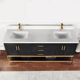 thumbnail image 4 of Wildy 72" Double Bathroom Vanity Set in Black Oak with Grain White Composite Stone Countertop without Mirror, 4 of 8