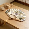thumbnail image 4 of Classic Silk Folding Fan, Durable Bamboo Rib Hand Fan for Wedding Stage Photography Decor E, 4 of 6