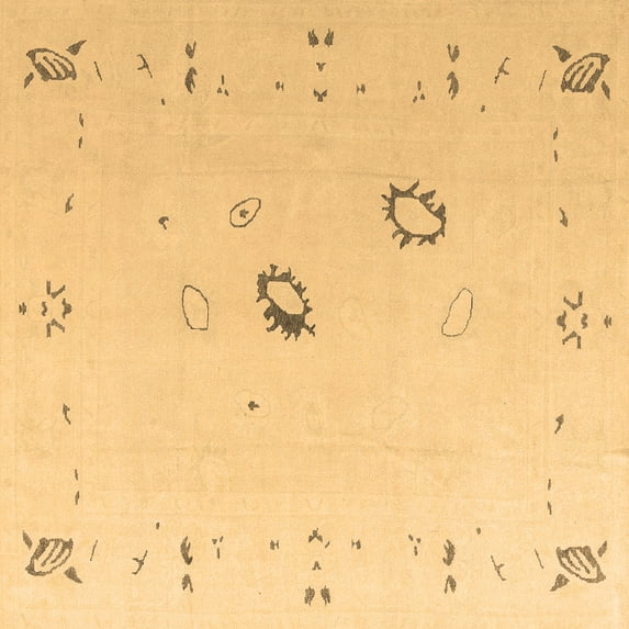 Ahgly Company Indoor Square Oriental Brown Traditional Area Rugs, 6' Square