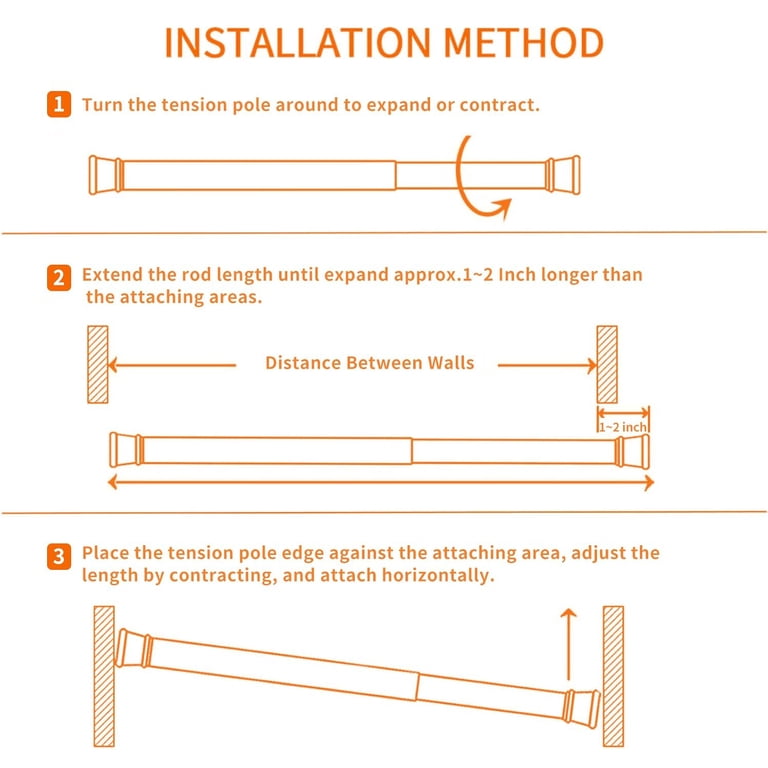 Spring Tension Curtain Rod 15.7-28 Inches White 6 Pack photo 6
