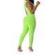 thumbnail image 2 of Gibobby pantalones siameses color liso Mono sin mangas sexy con cuello en V profundo para mujer con cintura ahuecada(Verde， XL), 2 of 5