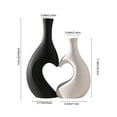 thumbnail image 3 of hulanddfd White and Black Vase Set of 2, Heart Shaped Plastic Vase Shatterproof Centerpiece for Living Room Dining Room Table Coffee Table Shelf Decor, 3 of 7