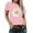 Pink, variant on JeashCHAT Womens Tops Dressy Casual Plus Size Women Short Sleeve Floral Printed Sunflower O-Neck Tops T-Shirt Blouse