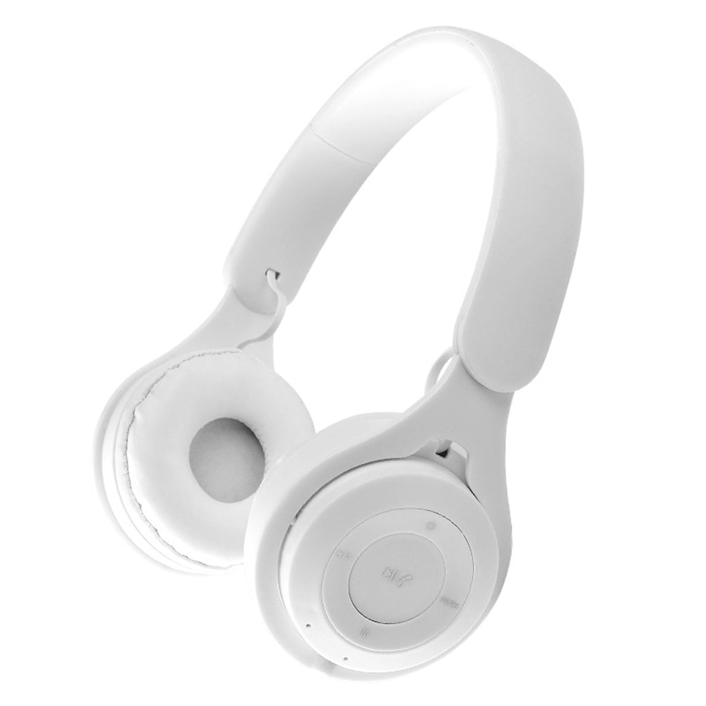 GeweYeeli Wireless Bluetooth 5.0 Headphone Head Mount Headphone Portable Headset with Mic, White - Walmart.com