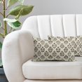 thumbnail image 5 of Dark Brown Floral Pillow Covers 12x20 Inch Set of 2, Block Print Lumbar Flower Cream Decorative Throw Pillowcases Outdoor Farmhouse Rectangle Cushion Covers Spring Summer Sofa Couch Bed Decor, 5 of 6