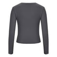 thumbnail image 6 of BLVB Women's Casual Basic Going out Crop Tops Slim Long Sleeve Crew Neck Tight T Shirts Base Layer Tops Blouses, 6 of 7