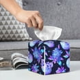 thumbnail image 6 of Lsque flower starry sky Skull Printed Tissue Box Cover Holder, Facial Paper Organizer Dispenser,Square with Bottom Belt, PVC Leather Decorative Organizer, 6 of 8