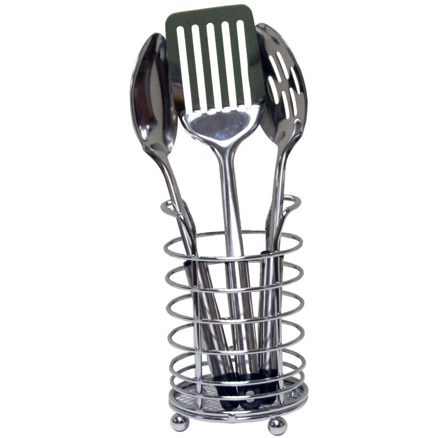 Home Basics Cutlery Holder, Chrome