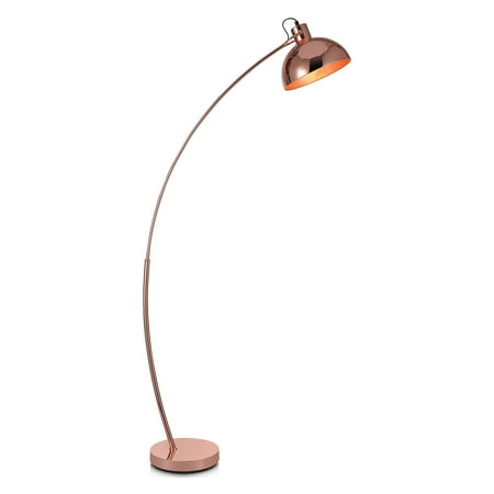 arco versanora arc shade lamp floor rose gold