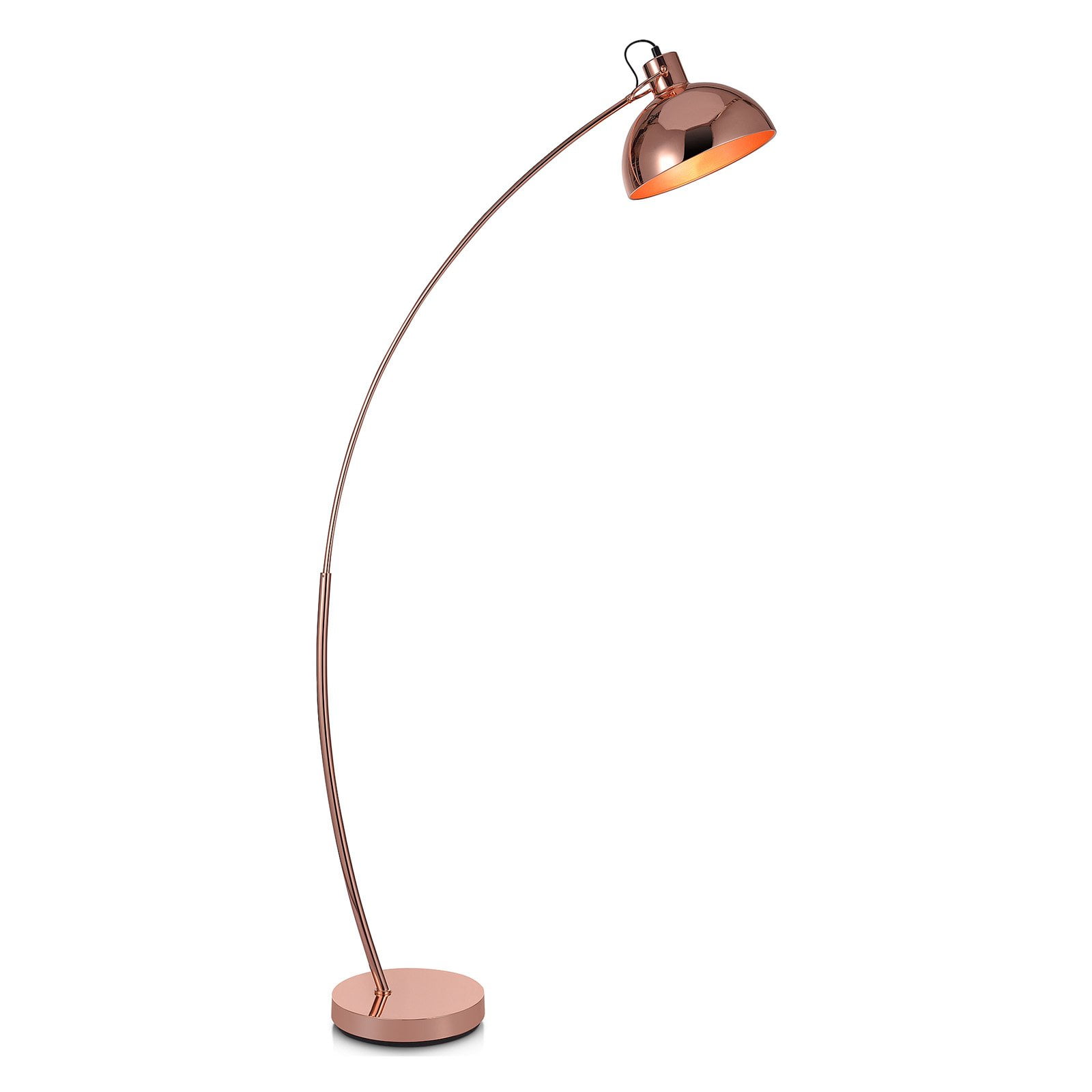 Versanora Arco Floor Lamp With Shade Rose Gold Finish Com