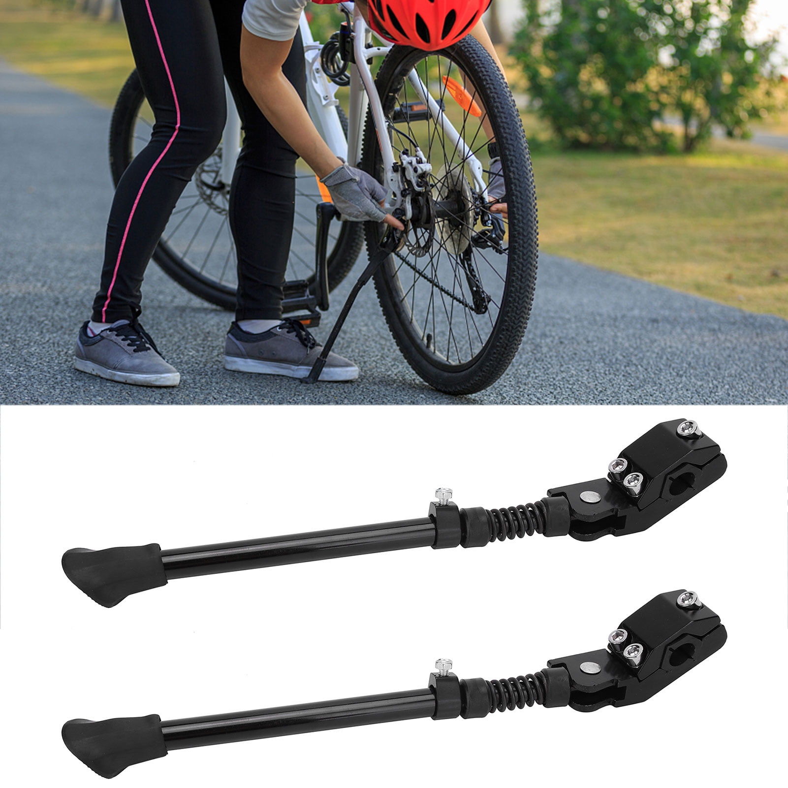 Béquille Latérale Réglable En Alliage Aluminium Pour Vélo – Noir (pour Roues 24-26-28 Pouces) – Neuf