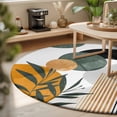 thumbnail image 3 of Round Area Rugs 7Ft, Boho Middle Century Non-Slip Washable Circle Rugs Carpet, Abstract Orange Geometric Botanical Indoor Outdoor Rug Floor Mats Throw Runner for Bedroom Living Room Bathroom, 3 of 8