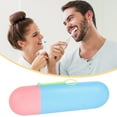 thumbnail image 3 of Portable Toothbrush Case Traveling Toothbrush Holders Case Plastic Pink Dark Blue 7.87"x2.36"x1.38", 3 of 7