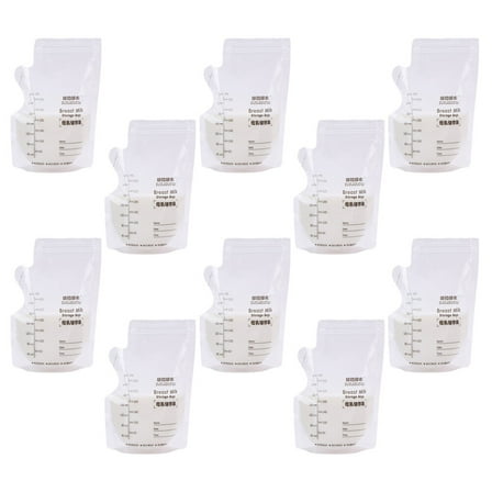 Niceauty 30pcs White Disposable Breast Milk Storage Bags Double Sealing Leakproof for Storage 250ml
