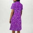 thumbnail image 3 of Generic Womens Sparkly Dress Fashion Glitter Short Sleeves Lapel V-Neck Loose Casual Midi Dresses Polka Dot Party Dress, 3 of 5