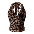 thumbnail image 6 of COMVALUE Womens Halter Tank Tops Double Lined Basic Cami Shirts Sexy Backless Y2K Trendy Going Out Tops Brown S, 6 of 7