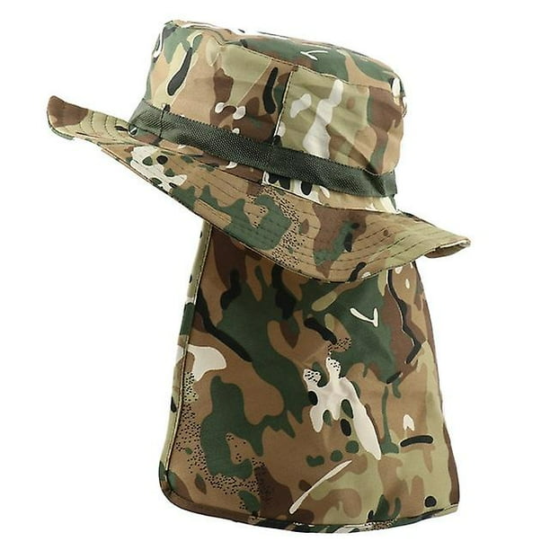 Sombreros de camuflaje tácticos, gorra nepalí, sombrero de cubo, Militares, ejército, para hombre, militar, senderismo, sombrero de pesca con solapas Uv Upf50 + - CP Kuyhfg Bienvenido a Kuyhfg