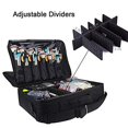 thumbnail image 2 of MONSTINA 16.5'' Large Capacity Makeup Case 3 Layers Cosmetic Organizer Brush Bag Makeup Train Case Makeup Artist Box for Hair Curler Hair Straightener Brush Set and Cosmetics, 2 of 8