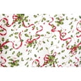 thumbnail image 2 of Fennco Styles Christmas Holly Ribbon Print Tablecloth 60 x 104 Inch, 2 of 3
