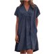 thumbnail image 1 of Vestidos casuales de verano para mujer, túnica de fiesta, columpio, cuello en V informal, vestidos de mujer sólidos con bolsillos Pompotops ghjkhdj15523, 1 of 6