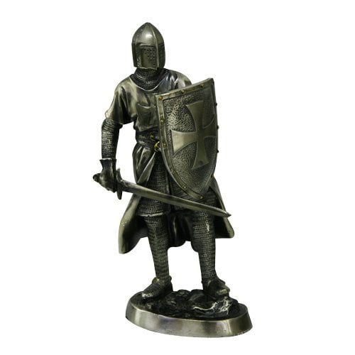 Medieval Crusader Knight Statue Bronze Finishing Cold Cast Resin Statue 7