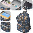 thumbnail image 4 of Highland Cow and Flower Print Backpack for School, Cute School Bag with Adjustable Shoulder Straps and Padded Back, 16.9"x12.6"x5.9", 4 of 5