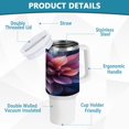 thumbnail image 4 of 40 Oz Car Handle Water Bottle Water Cup Water Bottle Water Jug Coffee Cup Travel Water Bottle Large Purple Flowers, 4 of 8