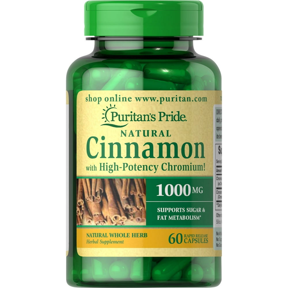 Puritan's Pride Cinnamon Complex with High Potency Chromium 1000mg 60