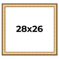 28x26 Frame Gold Plein Aire Solid Wood Picture Frame Width 2 Inches | Interior Frame Depth 0.5