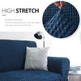 thumbnail image 2 of NIcEEc Funda de sofá Azul Funda de sofá 1 Pieza Funda de sofá fácil de Instalar Protector de Muebles Duradero Universal de Alta Estiramiento con Falda Estilo Campestre (3 plazas Azul Marino), 2 of 5