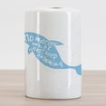 thumbnail image 2 of Dolphin Ceramic Toothbrush Holder, Hand Drawn Sea Mammal with Hipster Words Just Keep Swimming Image, Decorative Versatile Countertop for Bathroom, 4.5" X 2.7", Sky Blue White, 2 of 4