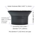 thumbnail image 4 of Adaptador de canaleta Myard modelo conector de bajante de PVC de 6", 4 of 5