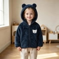 thumbnail image 6 of hengsof Toddler Boys Girls Hooded Fleece Jacket Long Sleeve Coat Cute Bear Hoodie Zip Up Fall Winter Warm Outwear with Pocket 1-5Y, 6 of 6