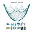 thumbnail image 3 of SLYNSHome Nautical Woven Fishing Net Wall Decor With Beach Mini Ornaments,Sky Blue Coastal Photo Display Mesh, Ocean Style Hanging Net For Indoor Wall Home Decor, 3 of 6