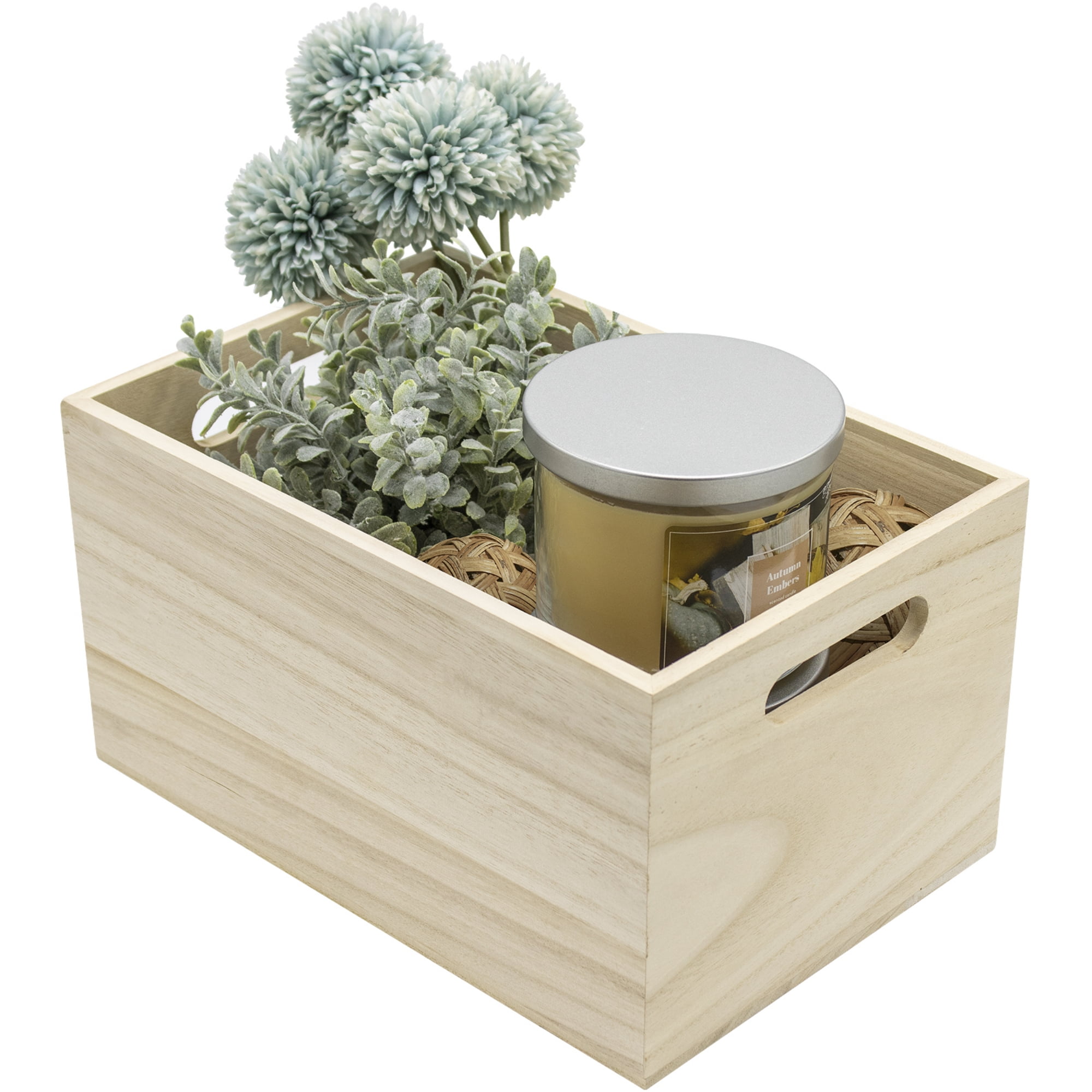 Sorbus Unfinished Wood Crates - Organizer Bins, Decorative Wooden Boxes for Adults (4-Pack)
