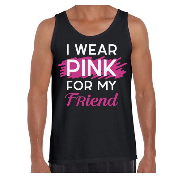 Awkward Styles Breast Cancer T-Shirt I Wear Pink For My Friend Tank Tops for Men