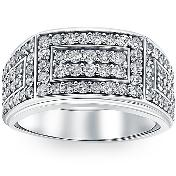 Pompeii 2Ct Diamond Mens Ring in 10k White or Yellow Gold (H,I1-I2)
