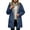 Navy, variant on Women's Trench Coat for Everyday Wear with Long Sleeves and Velvet Elegant Warm Transition Outerwear Suitable for Work and Holidays Autumn Winter Jacket Women's Bomber Jacket Casual Coat