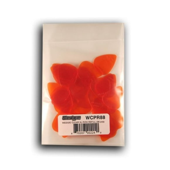 Wedgie WCPR88 0.88mm Wedgie Clear Pick Refill, 36 Pieces, Orange