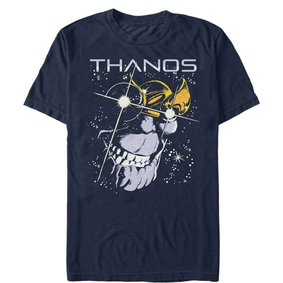 Men's Marvel Thanos Eyes Graphic Tee Navy Blue 3X Large