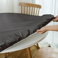 thumbnail image 4 of Round Fitted Vinyl Tablecloth with Elastic Edge 100% Waterproof Oil Proof PVC Table Cloth Wipe Clean Table Cover for Indoor and Outdoor, Black, 36"- 44", 4 of 6
