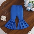 thumbnail image 6 of JCCXIN Girls Flare Pants Baggy Bow Elastic Waist Stretch Pants Outdoor Playwear Summer Casual Everyday Wear Lovely Street Bottoms,Blue,3-4 Years, 6 of 9