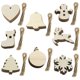 thumbnail image 2 of Adornos de madera para árbol de Navidad, adornos colgantes de corazón redondo, forma de campana de copo de nieve para decoración de árbol de Navidad DIY, 10 piezas, 2 of 4