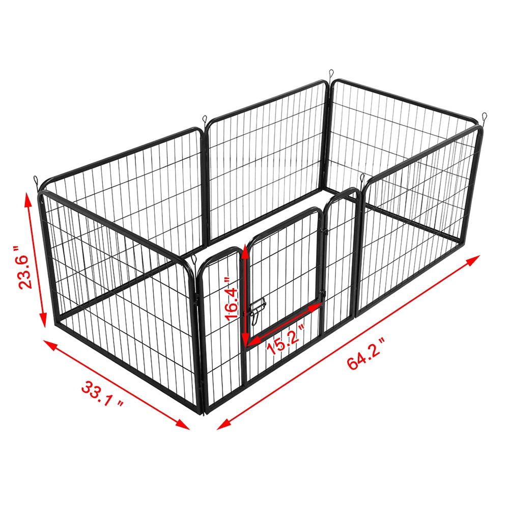 Yaheetech 24"H 24 Panels Heavy Duty Pet Playpen Dog Exercise Pen Cat Fence,Black